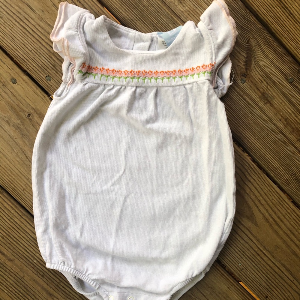 Bella Bliss embroidered baby girl bubble onesie